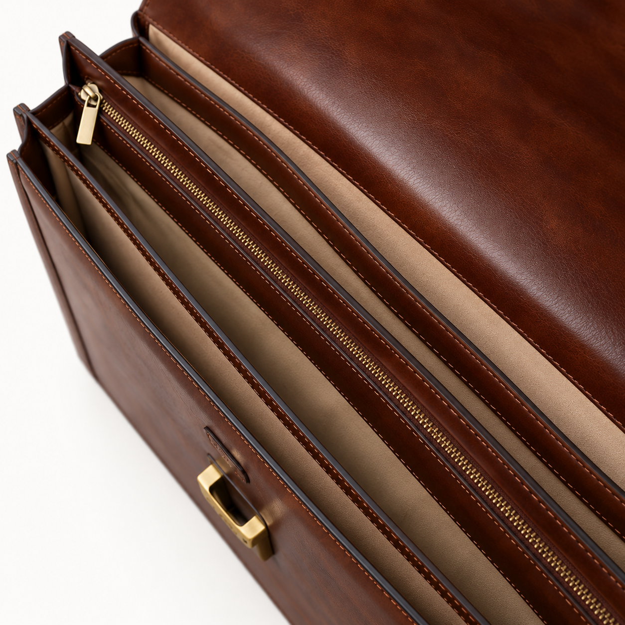 Men's Premium Brown Leather Executive Briefcase – Classic Business & Laptop Bag Gallery
